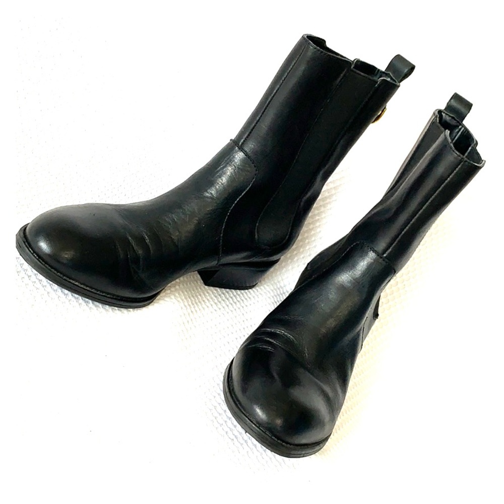 Ralph Lauren Mona - Black Leather Half Boot
